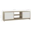 vidaXL TV-Schrank Wei&szlig; Sonoma-Eiche 120x30x37,5 cm Holzwerkstoff