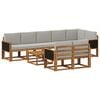 vidaXL Outdoor-Sofagarnitur 9 pcs Nat&uuml;rlich und Hellgrau Polyester