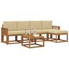 vidaXL Outdoor-Sofagarnitur 6 pcs Natur und Beige Massivholz Akazie