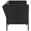 vidaXL 8-tlg. Garten-Lounge-Set mit Auflagen Poly Rattan Schwarz