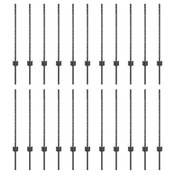 vidaXL Zaunpfosten 22 pcs Grau 120 cm Stahl