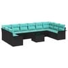 vidaXL Gartensofa-set 11 stk. Schwarz Poly-Rattan