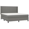 vidaXL Boxspringbett mit Matratze & LED Dunkelgrau 180x200 cm Stoff