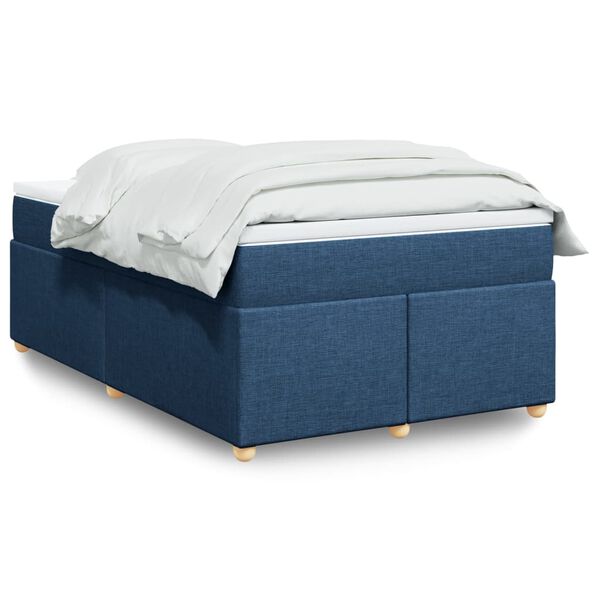 vidaXL Boxspringbett mit Matratze Blau 120x200 cm Stoff