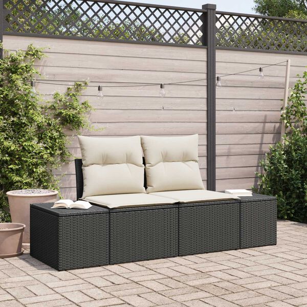 vidaXL Gartensofa Schwarz 123 x 62 x 69cm Poly-Rattan