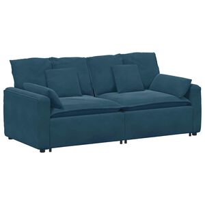 vidaXL Modulares Sofa mit Kissen Blau