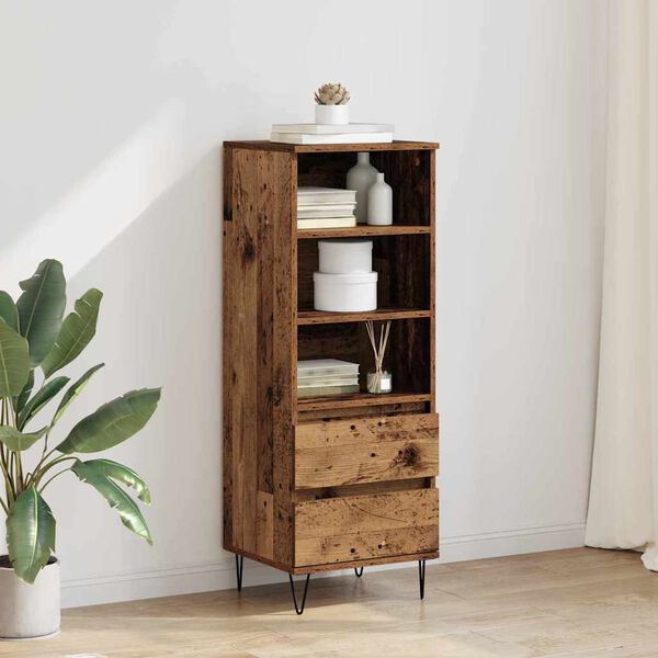vidaXL Highboard mit Schubladen Altholz 40 x 36 x 110 cm Holzwerkstoff