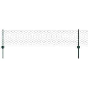 vidaXL Sechseckzaun mit Pfosten 10 x 0,4 m PVC-beschichteter Stahl