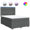 vidaXL Boxspringbett mit Matratze Dunkelgrau 140x190 cm Stoff