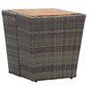 vidaXL Beistelltisch Grau 41,5×41,5×43 cm Poly Rattan & Massivholz