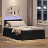 vidaXL Bett mit Stauraum und LED mit LED Schwarz 120 x 190 cm Stoff