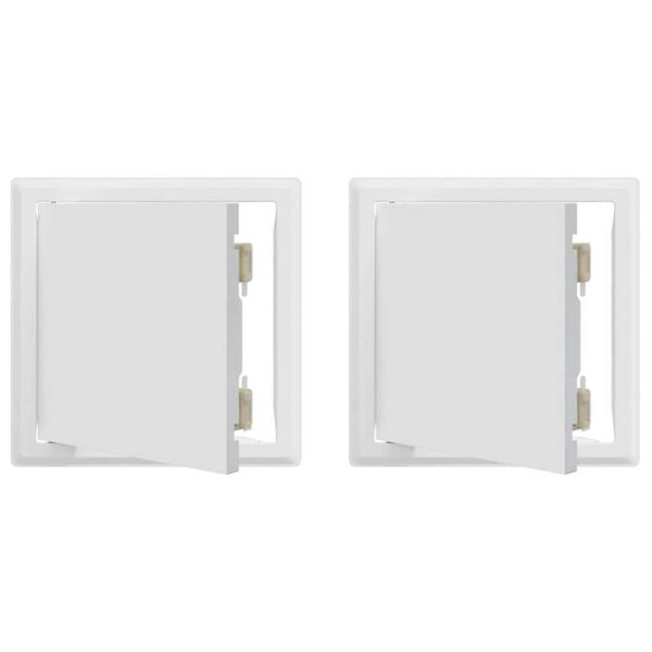 vidaXL Zugangsklappe 2 pcs Wei&szlig; 23 x 23 x 3 cm Stahl