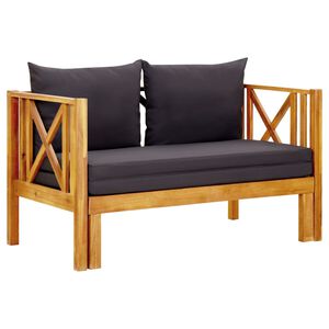 vidaXL 2-Sitzer-Gartenbank mit Kissen 122 cm Massivholz Akazie