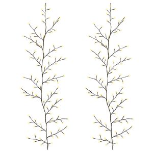 vidaXL LED-Weidenranke Weihnachtsdekoration 2 stk. Schwarz 180 cm
