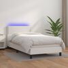 vidaXL Boxspringbett mit Matratze & LED Wei&szlig; 90x190 cm Kunstleder