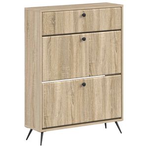 vidaXL Schuhschrank BREDA 78 x 24 x 103 cm Holzwerkstoff Sonoma-Eiche