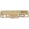 vidaXL Outdoor-Sofagarnitur 6 Stk. Wei&szlig; und Beige Polyester