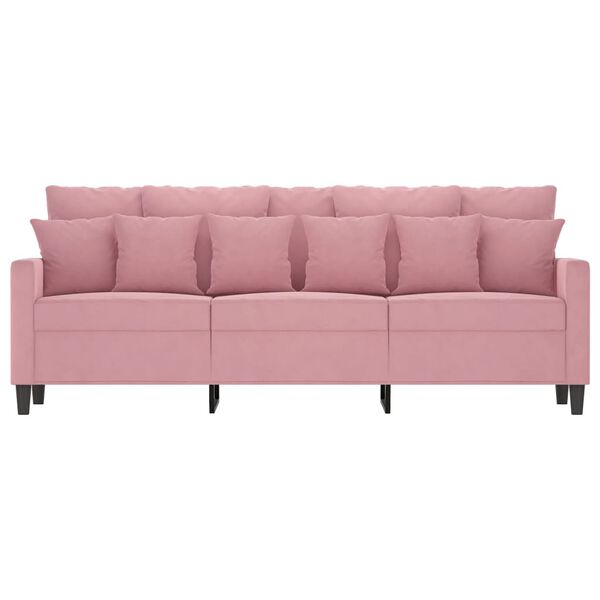 vidaXL 3-Sitzer-Sofa Rosa 180 cm Samt