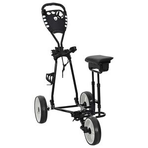 vidaXL Golf-Dolly mit Sitz Schwarz und Wei&szlig; 100 x 60 x 130 cm Eisen