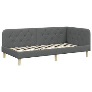 vidaXL Eckbettgestell Dunkelgrau 90 x 200 cm Stoff