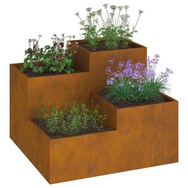 vidaXL Gartenblumentopf Rostig 100 x 100 x 60 cm