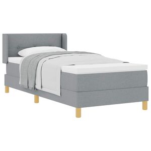 vidaXL Boxspringbett mit Matratze Hellgrau 200 x 90 cm Stoff