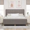 vidaXL Boxspringbett mit Matratze Taupe 180 x 200 cm Stoff
