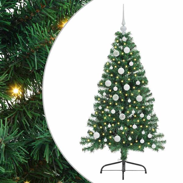 vidaXL K&uuml;nstlicher vorbeleuchteter Weihnachtsbaum Gr&uuml;n 120 cm PVC