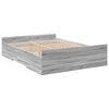 vidaXL Bettgestell mit Schubladen Grau Sonoma 135x190 cm Holzwerkstoff