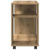 vidaXL Beistelltisch mit Rollen Artisan-Eiche 70x35x60cm Holzwerkstoff