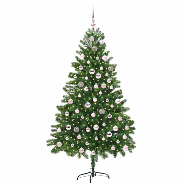 vidaXL Weihnachtsbaum mit 300 LEDs mit St&auml;nder Gr&uuml;n 210 cm PE