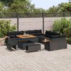 vidaXL Gartensofa-set mit Kissen 17 pcs Schwarz Poly-Rattan