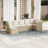 vidaXL 7-tlg. Garten-Sofagarnitur mit Kissen Beige Poly Rattan