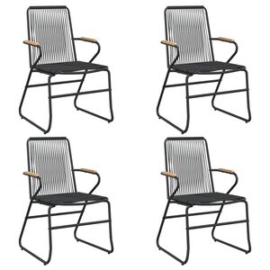 vidaXL Gartenst&uuml;hle 4 Stk. Schwarz 58x59x85,5 cm PVC Rattan