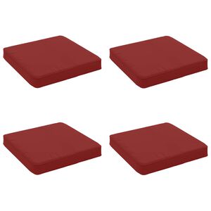 vidaXL 4-teilige Sitzkissen VUGHT 4 pcs 100 % Polyester Weinrot