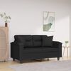 vidaXL 2-Sitzer-Sofa mit Kissen Schwarz 120 cm Mikrofasergewebe