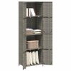 vidaXL Gartenschrank Grau 59x40x180 cm Poly Rattan