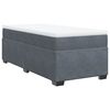 vidaXL Boxspringbett mit Matratze Dunkelgrau 90x200 cm Samt