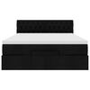 vidaXL Ottoman-Bett mit Matratze Schwarz 140x200 cm Stoff