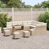 vidaXL Garten-Sofa-Set mit Kissen mit Speicher 13 pcs Beige und Creme