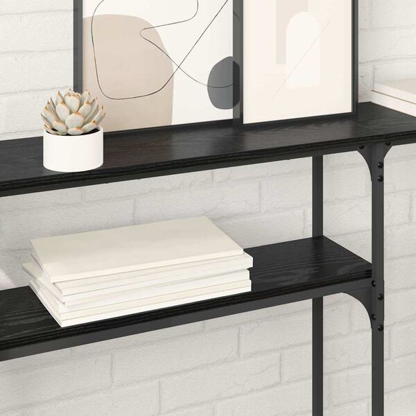 vidaXL Konsolentisch Schwarz Eichen-Optik 146 x 22.5 x 75 cm