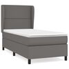 vidaXL Boxspringbett mit Matratze Grau 90x190 cm Kunstleder