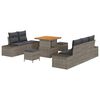 vidaXL Garten-Sofa-Set mit Kissen 8 pcs Grau Poly Rattan