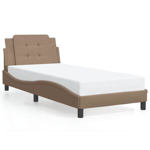 vidaXL Bettgestell ohne Matratze "Zadar" Cappuccino-Braun 80x200 cm Kunstleder