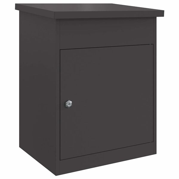 vidaXL Paketdrop-Box mit Speicher Schwarz 47,5 x 38 x 59 cm Stahl