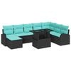 vidaXL Garten-Sofa-Set mit Speicher 9 pcs Schwarz Poly Rattan