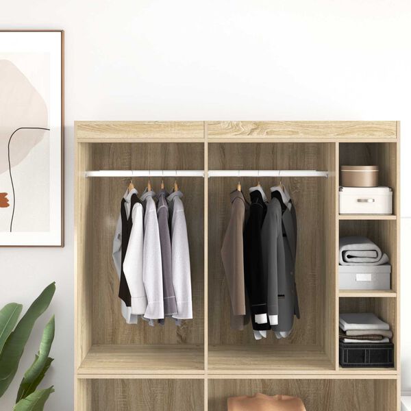 vidaXL Kleiderstange 2 pcs Silber 764 x 15 x 29 mm Aluminiumlegierung