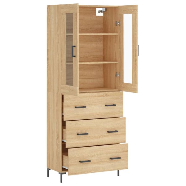 vidaXL Highboard Sonoma-Eiche 69,5x34x180 cm Holzwerkstoff