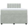 vidaXL Boxspringbett mit Matratze Hellgrau 120x200 cm Samt