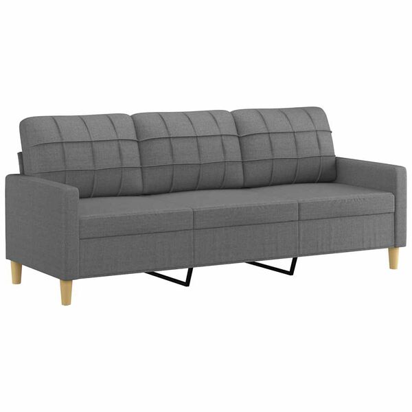 vidaXL 3-Sitzer-Sofa Dunkelgrau 180 cm Stoff